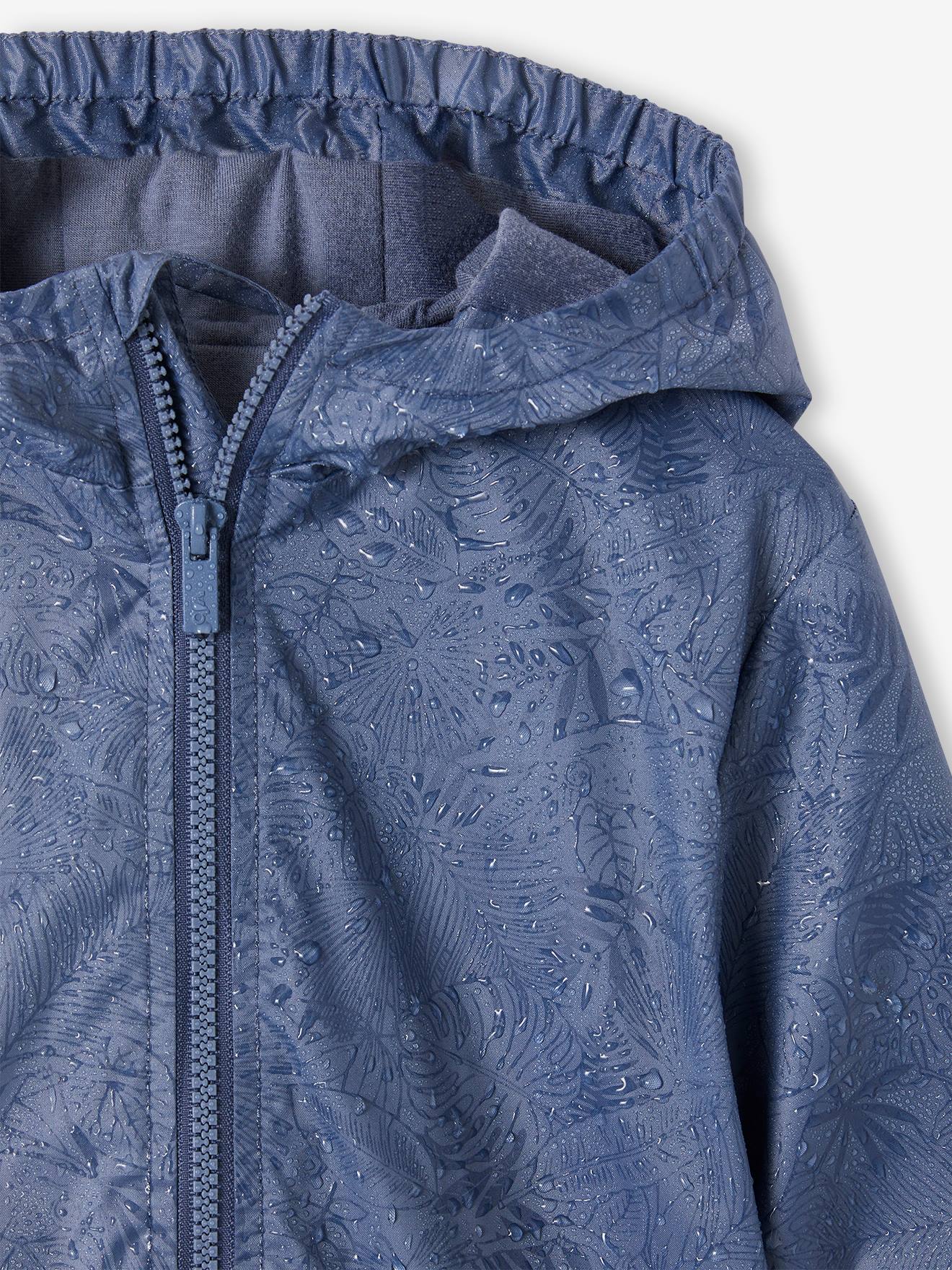Vertbaudet Faltbare Jungen Regenjacke mit Gürteltasche - graublau