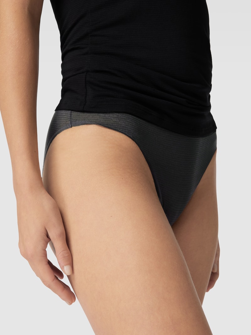 Slip mit Streifenmuster im 2er-Pack in schwarz