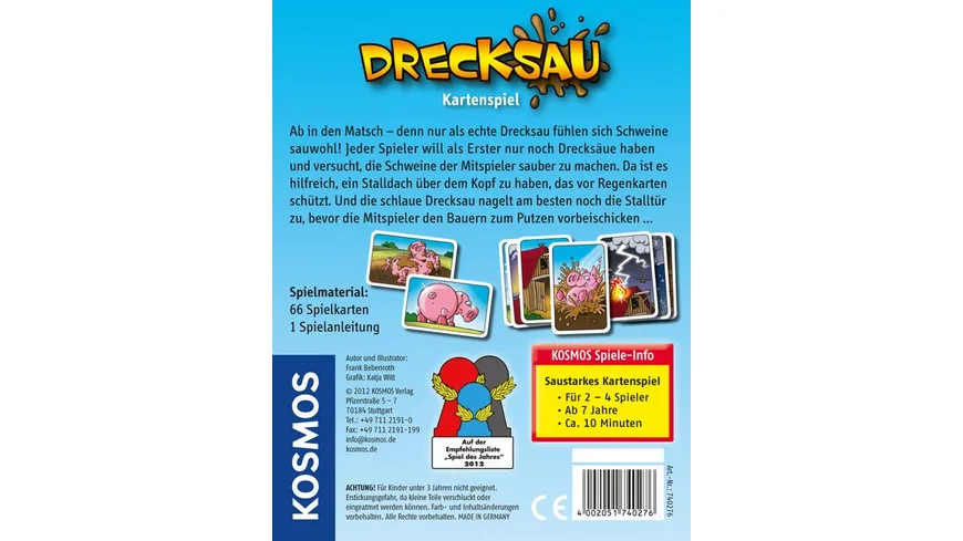 KOSMOS - Drecksau - Kartenspiel