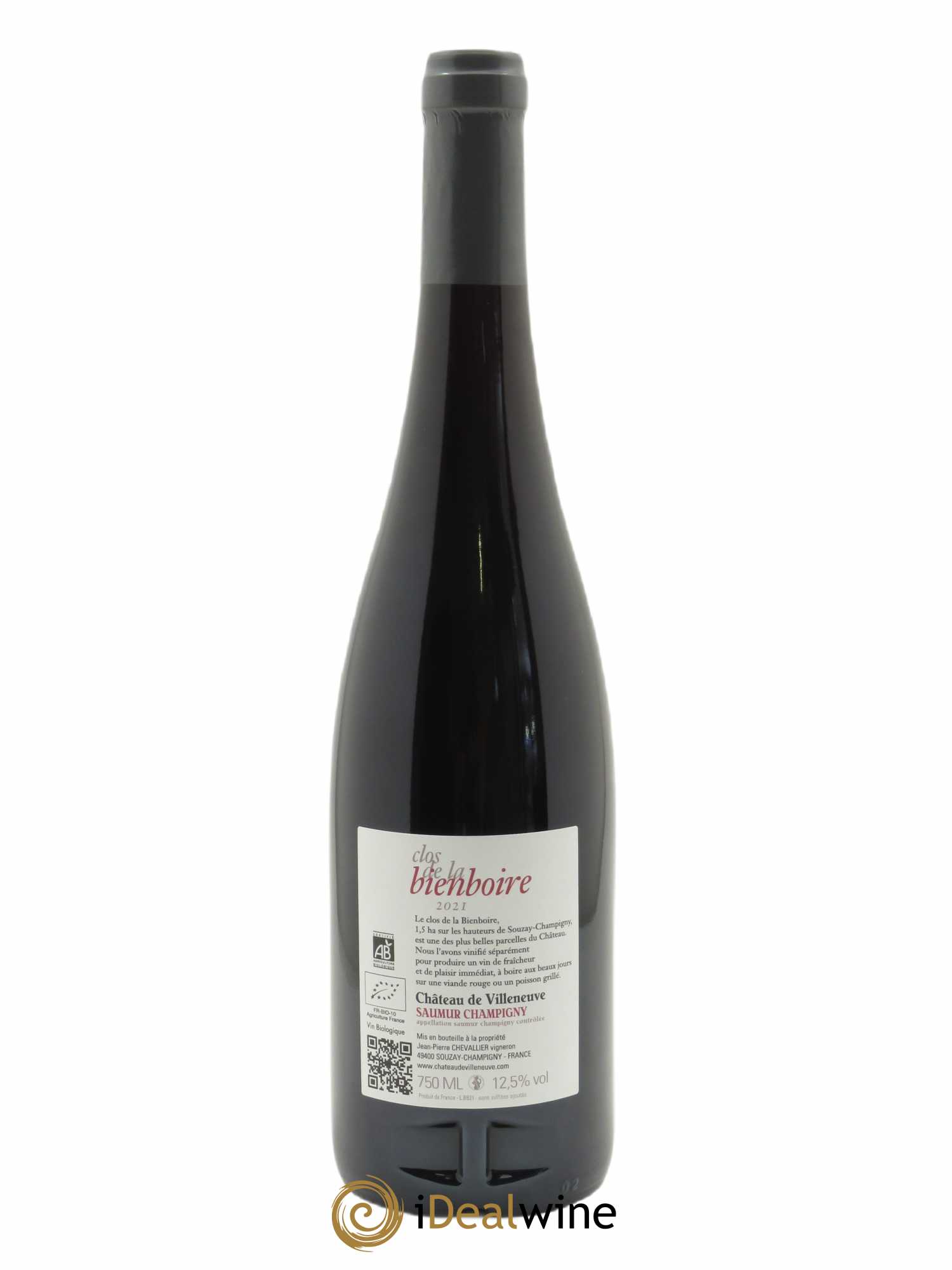 Saumur-Champigny Clos de la Bienboire Château de Villeneuve  2021 - Lot de 1 Bouteille