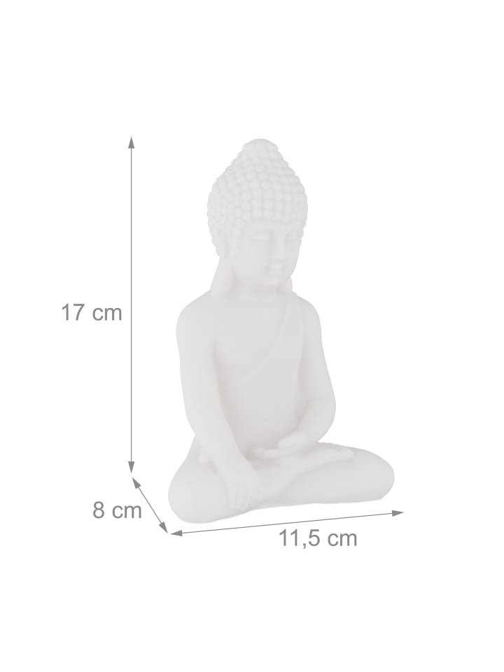 relaxdays 2 x Buddha-Figur in Weiß - (H)17 cm günstig kaufen onesize