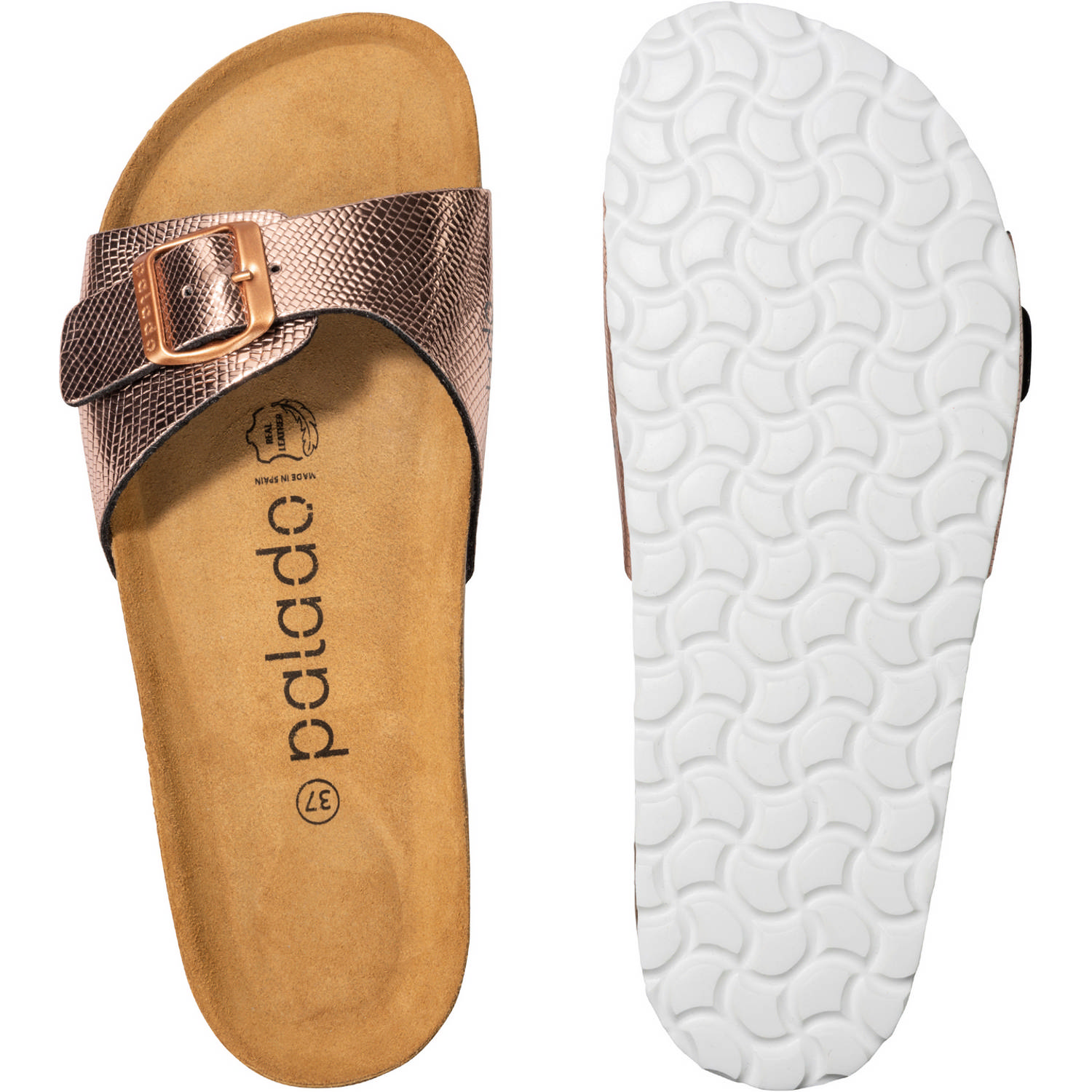 Palado Malta Coralino, Pantoletten, Damen, Metallic Snake Rose