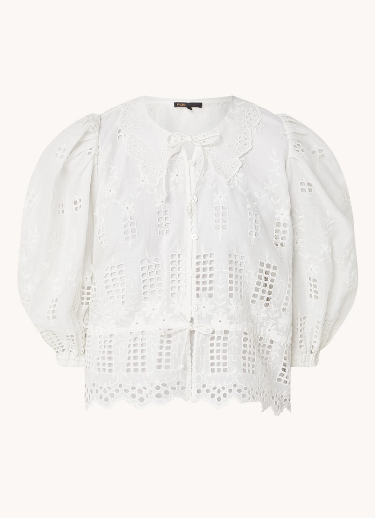Maje Tunic with openwork detail and floral embroidery