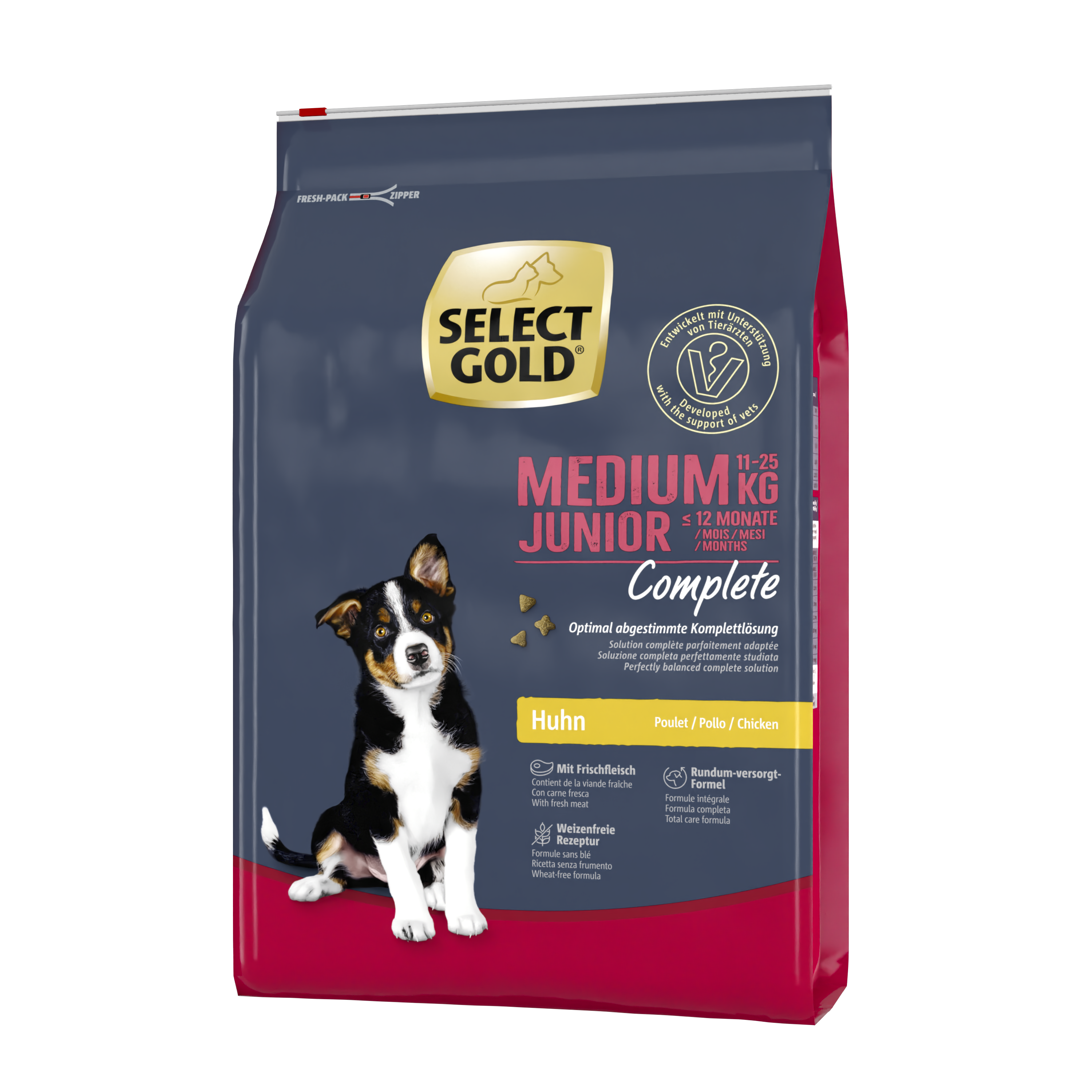 SELECT GOLD Hundetrockenfutter SELECT GOLD Complete Medium Junior Huhn 4 kg