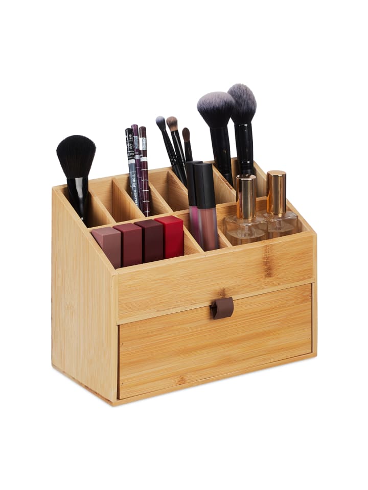 relaxdays Kosmetik Organizer in Natur - (B)25,5 x (H)19 x (T)12,5 cm günstig kaufen onesize