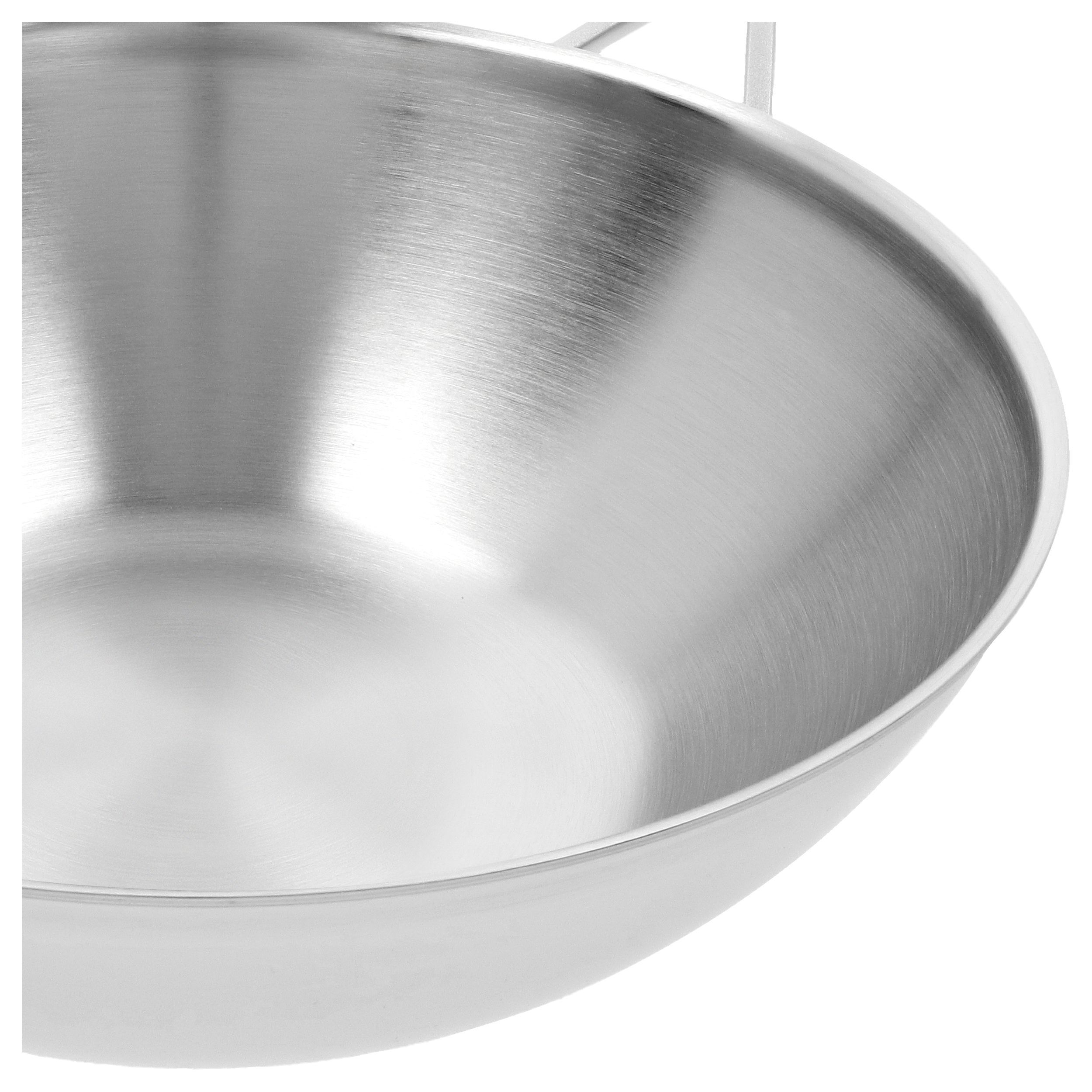 Wok flacher Boden 30 cm, 18/10 Edelstahl