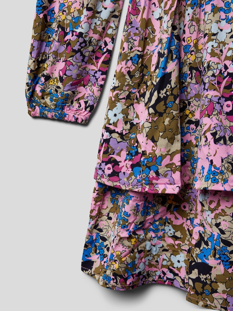 Knielanges Kleid mit Allover-Muster Modell 'NINA' in flieder