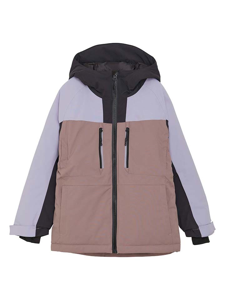 Color Kids Ski-/ Snowboardjacke in Schwarz/ Lila/ Hellbraun günstig kaufen