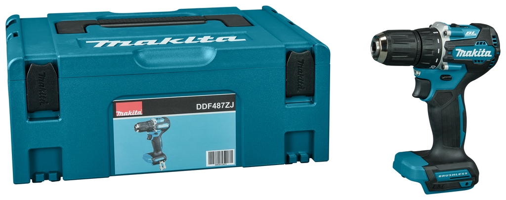 Mașină de găurit fără fir Makita DDF487ZJ, fără perii, 18V, fără baterii și încărcător, în cutie Mbox