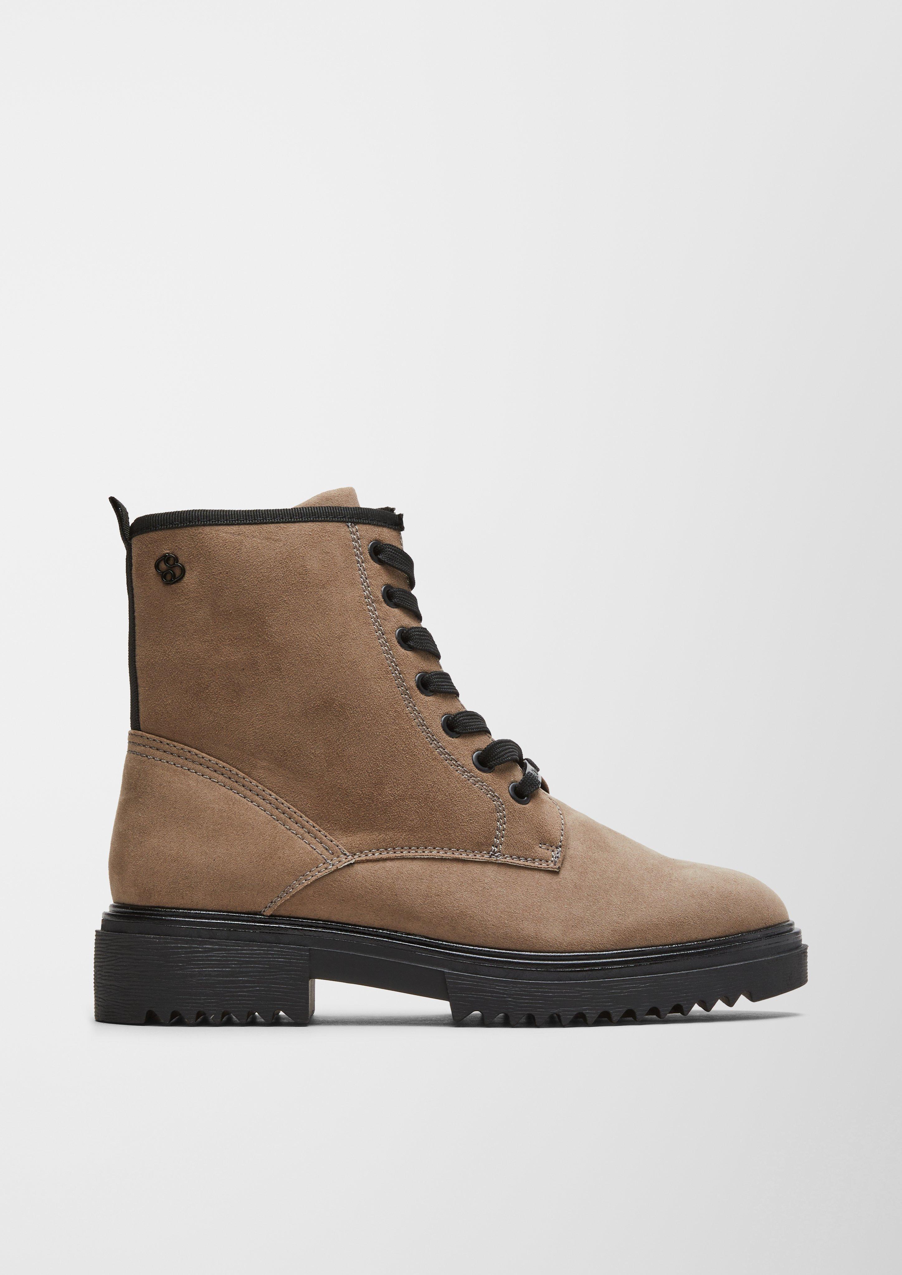 Schnürboots in Veloursleder-Optik  6006462-341