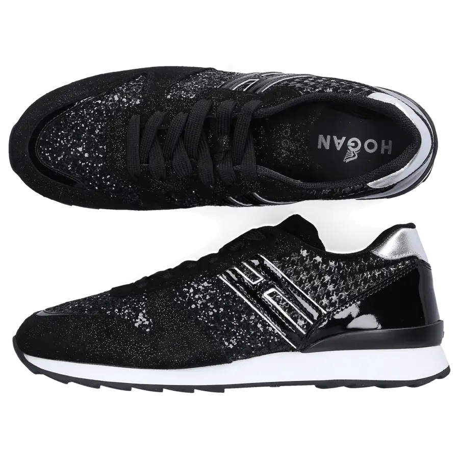 Hogan - Sneaker low R261 Logo Glitzer schwarz-kombi - schwarz