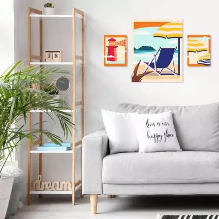 CreArt Galerie Wand Set - Am Strand - Malen nach Zahlen für Erwachsene