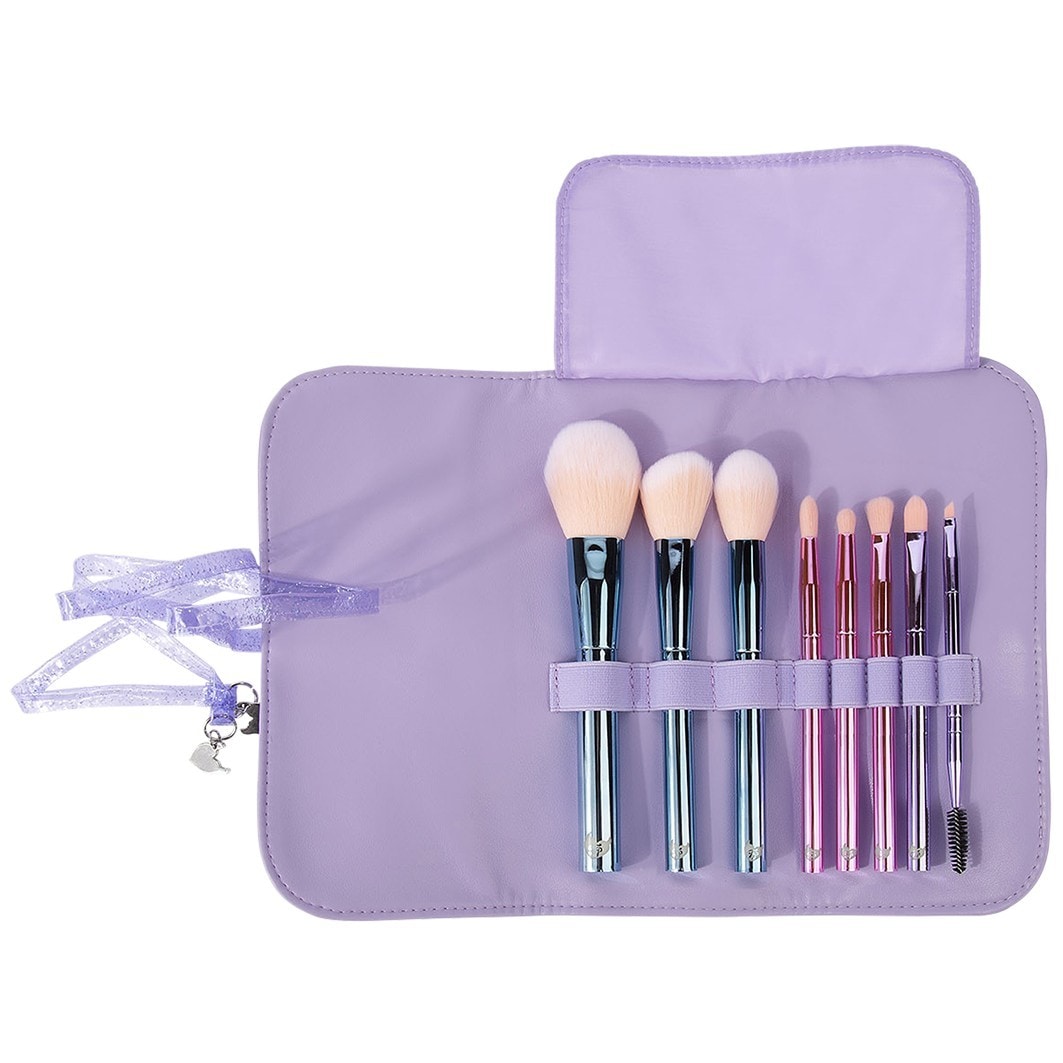 The Total Package - 8 Piece Face & Eye Brush Set with Wrap