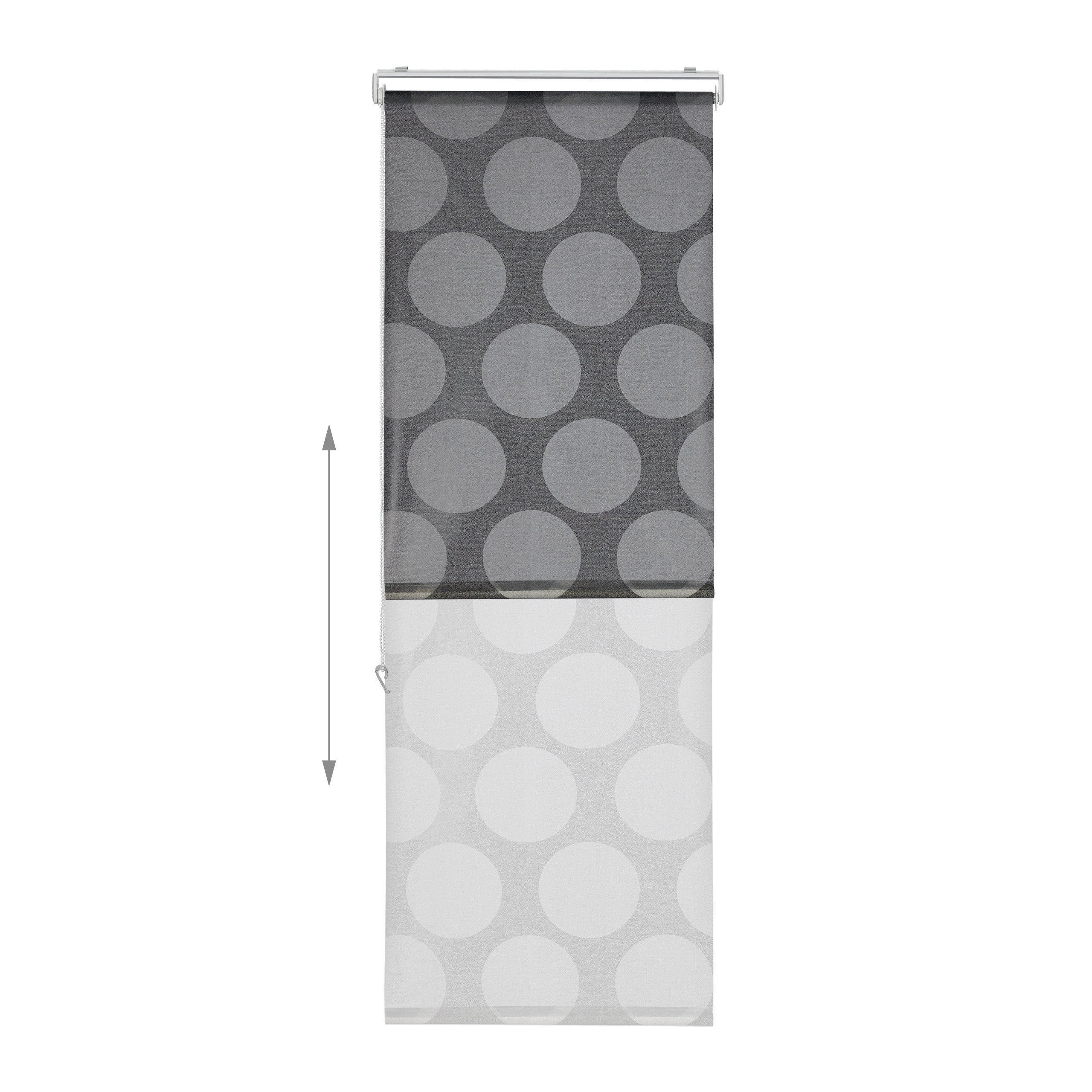 relaxdays Duschrollo Duschrollo grau Punkte Breite 60 cm, 60x240cm