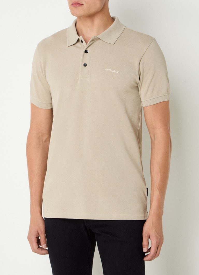 Tricou polo Airforce cu croială clasică, confecționat din bumbac organic și logo.