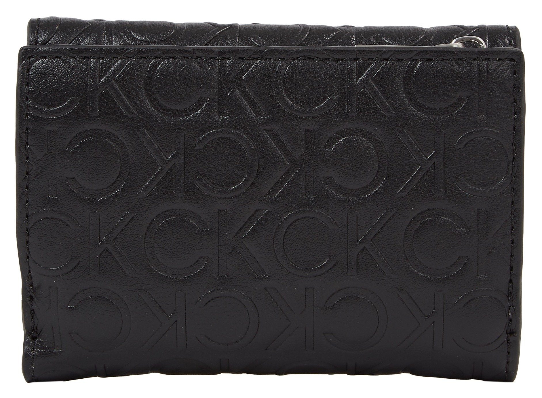 Calvin Klein Geldbörse CK MUST TRIFOLD SM EMB, mit Allover Logo Prägung