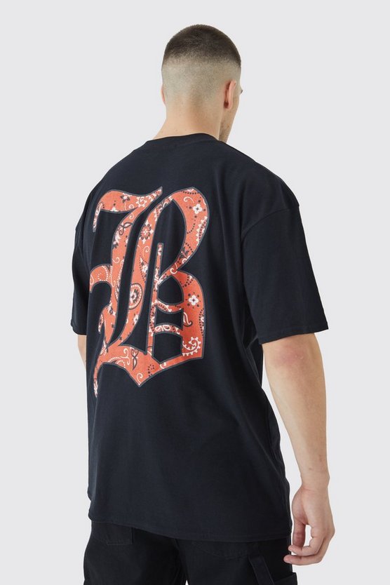 Tall Oversize T-Shirt mit Bandana B-Print