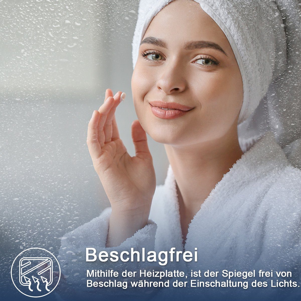 SONNI Spiegelschrank Bad Badezimmer Spiegelschrank mit LED Beleuchtung Aluminum