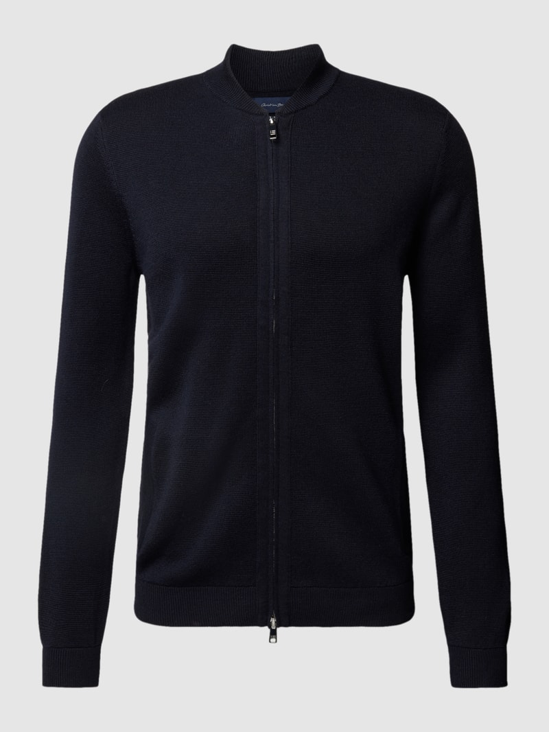 Strickjacke mit Zweiwege-Reißverschluss in marineblau