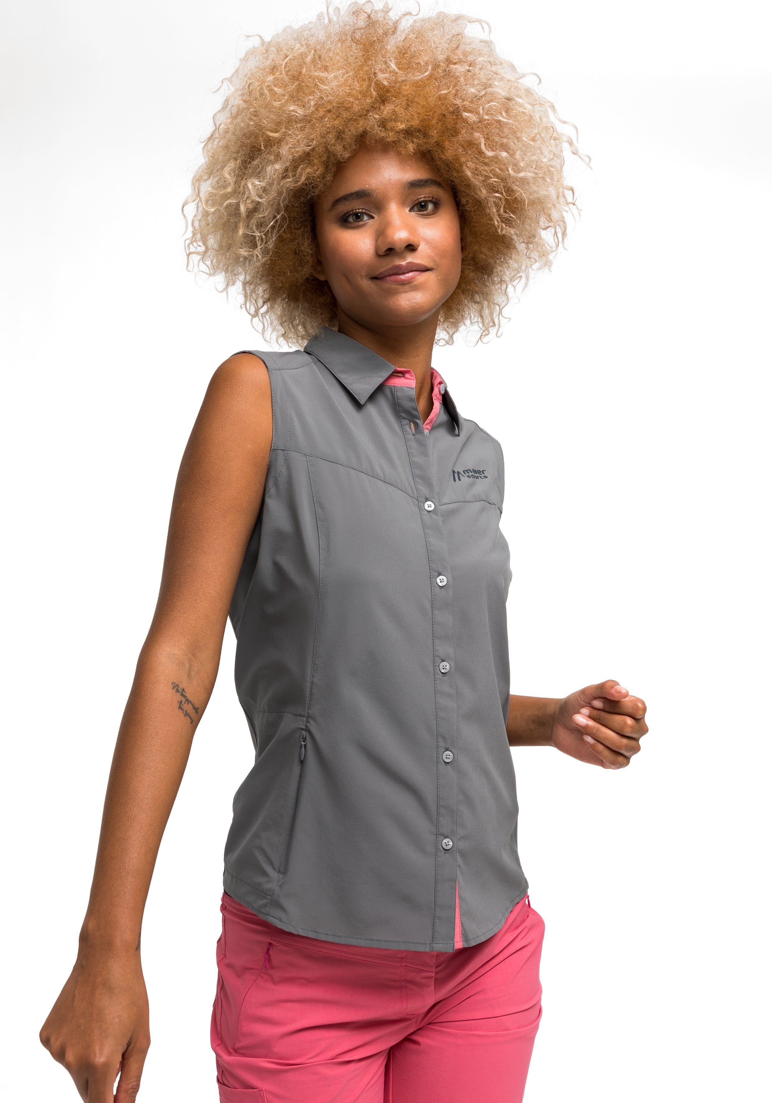 Maier Sports Funktionsbluse Sinnes W Leichte, elastische Trekkingbluse mit Sonnenkragen