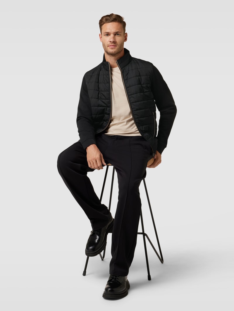 Sweatjacke mit Stehkragen in schwarz