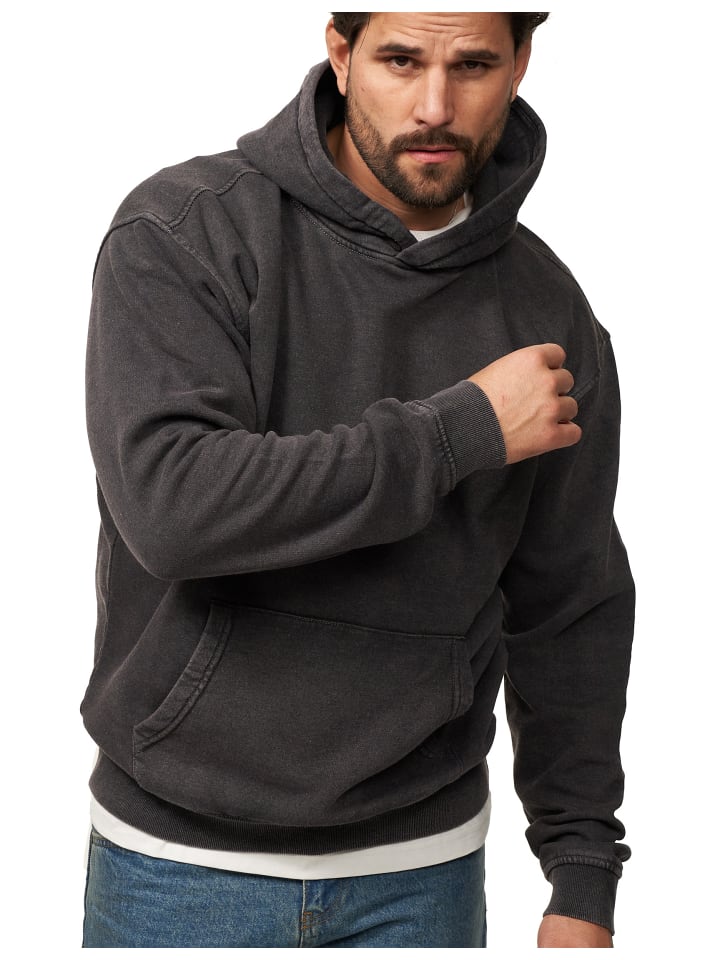 DAILY COTTON Kapuzenpullover - DCTALGAR Oversize Hoodie Sweatshirt in Black Washed günstig kaufen