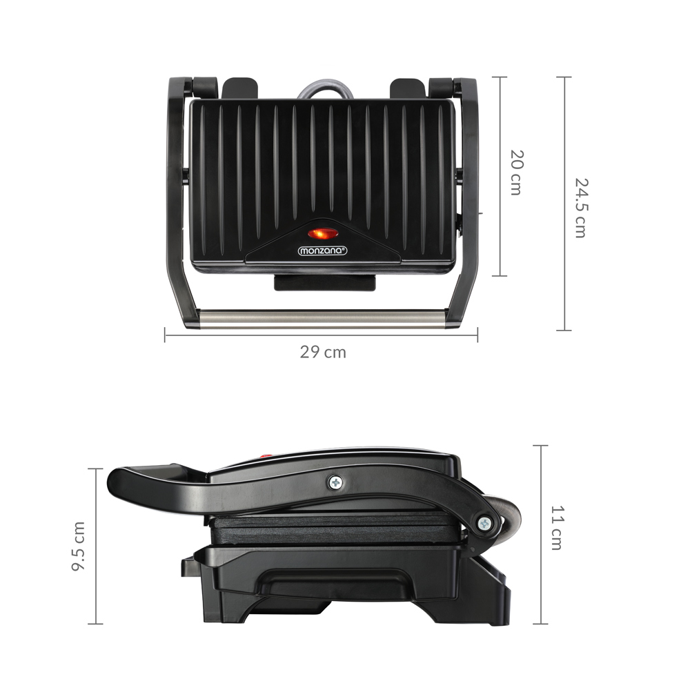 Monzana Kontaktgrill Schwarz 1500W