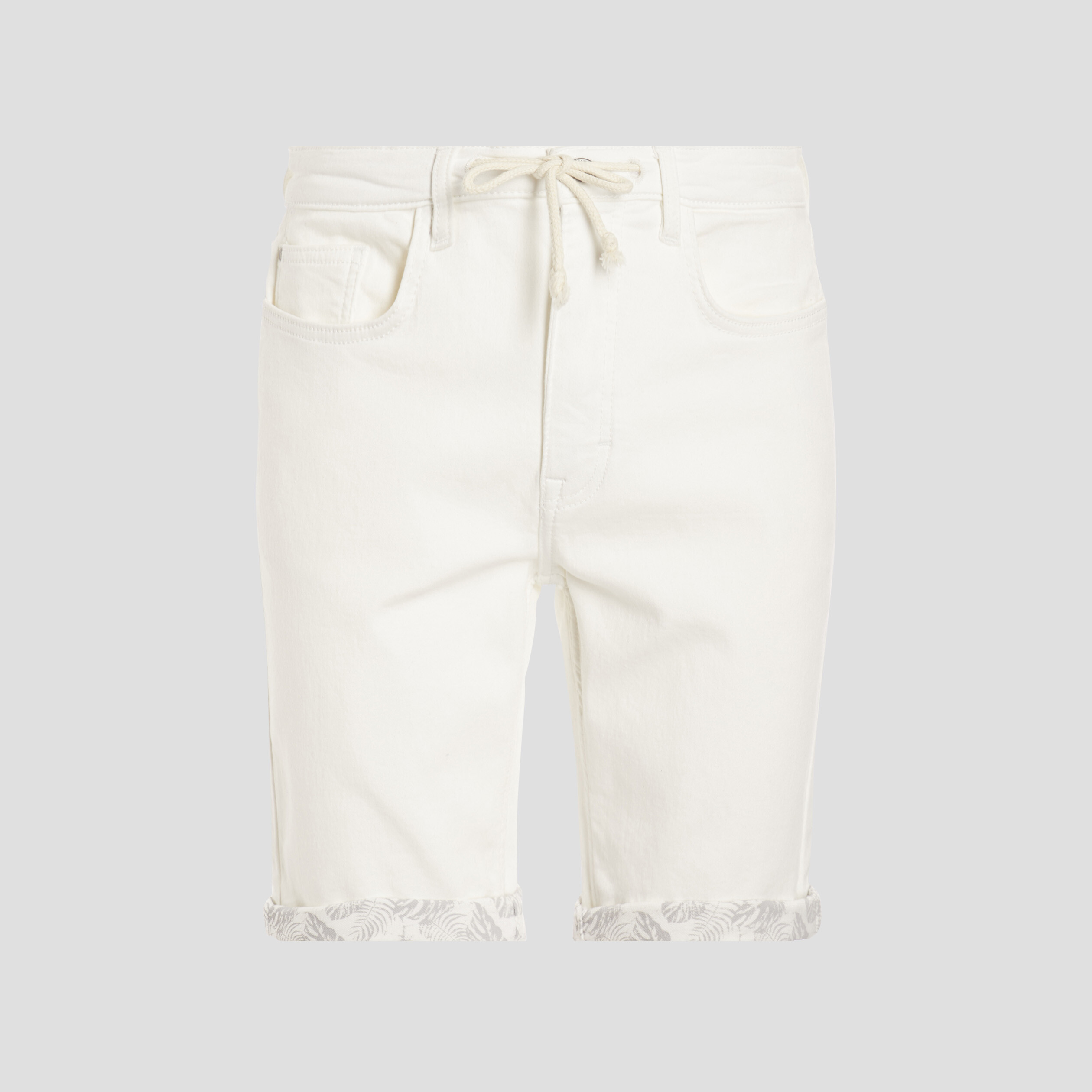 Bermuda straight en jean ivoire homme | La Halle
