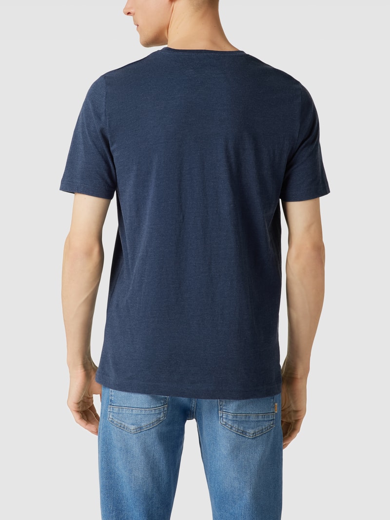 T-Shirt mit Logo-Print in marineblau meliert