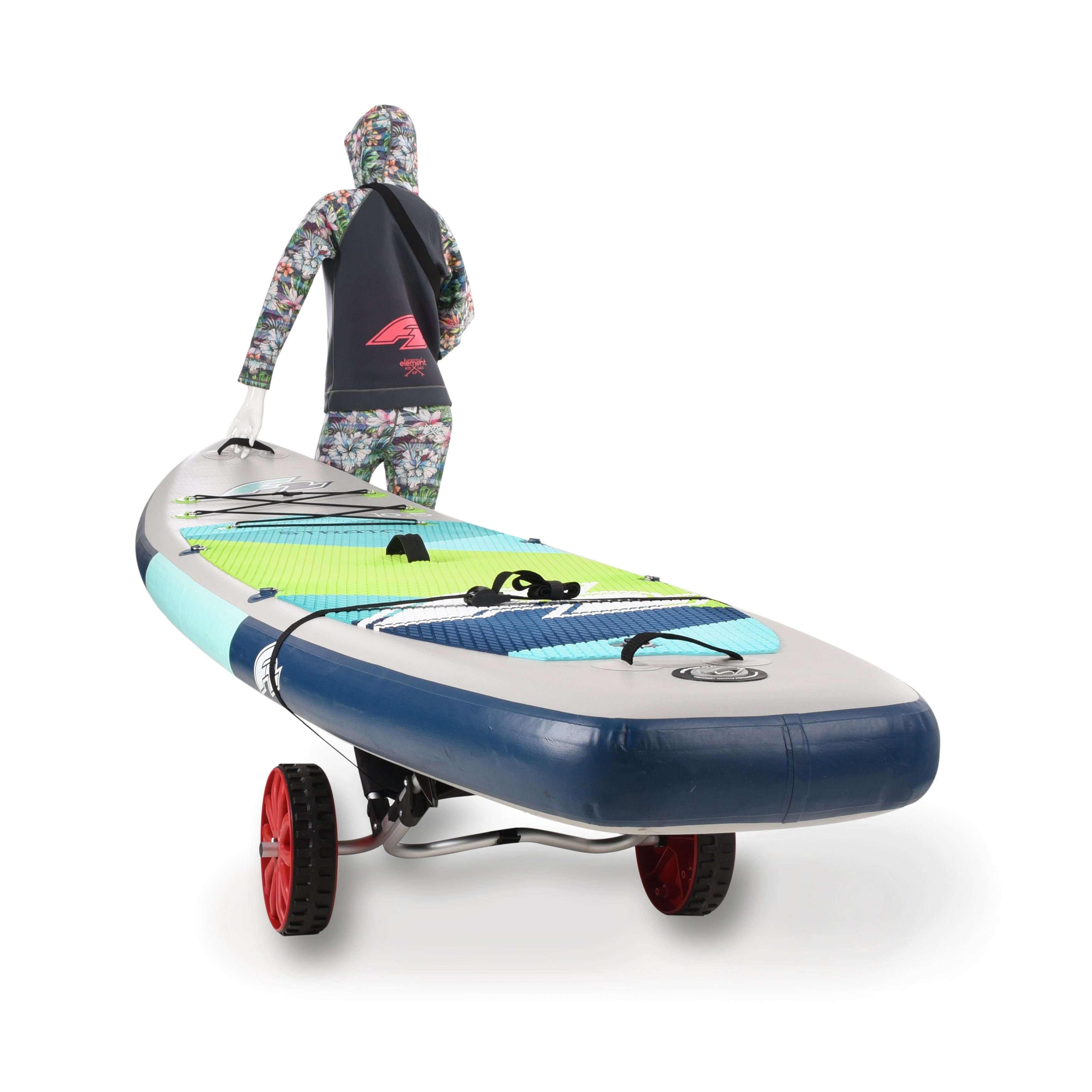 F2 SUP-Transportwagen Beach Buggy, (Packung, 5-St., Transportwagen, 2x Ratschengurte, 2x Räder)