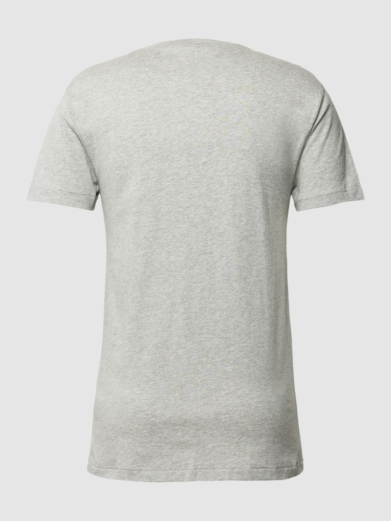 T-shirt Set mit Label-Stitching Modell 'Crew' in mittelgrau meliert