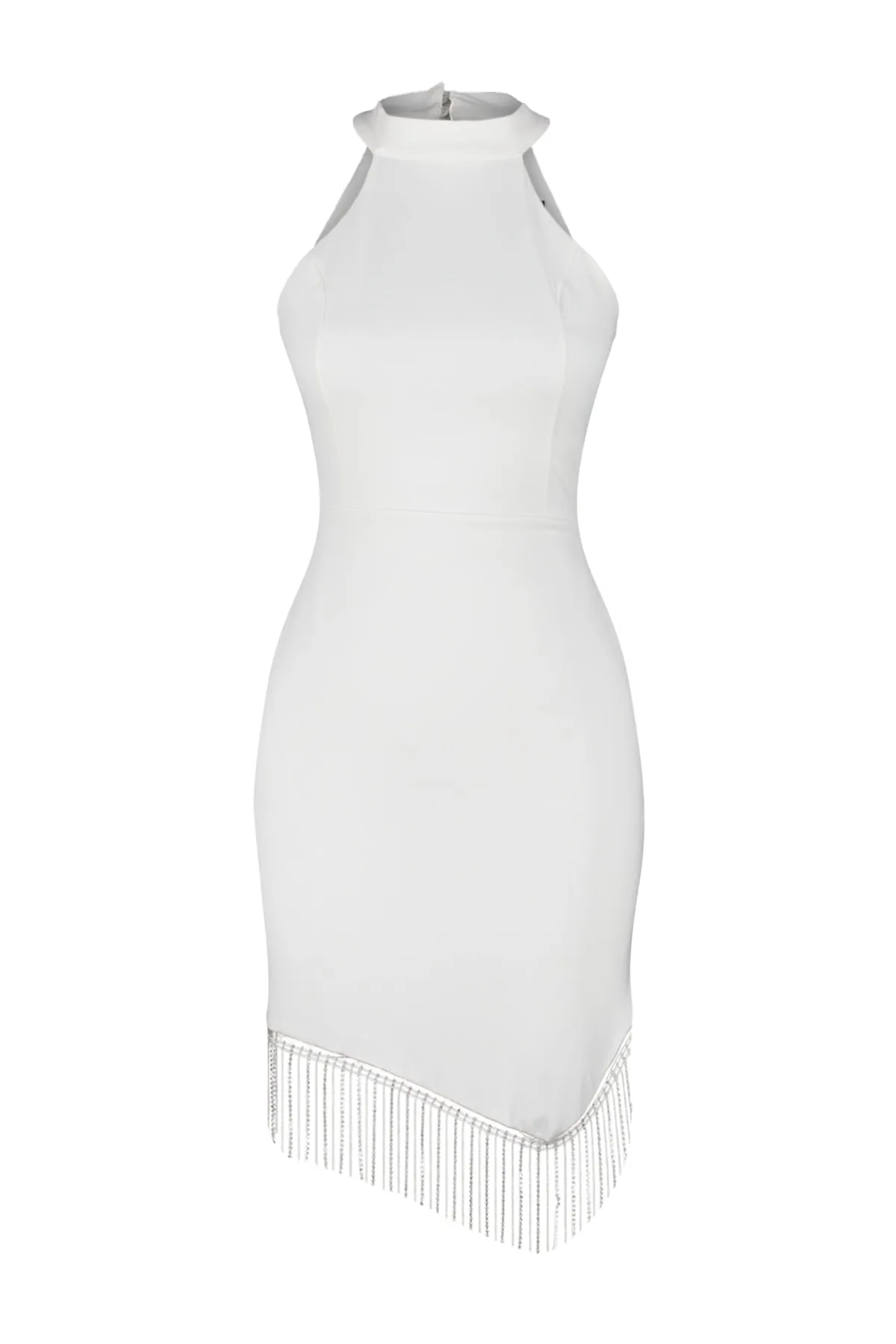 Trendyol Collection  Ecru Stone Accessoire Detailliertes Abendkleid TPRSS23EL00509
