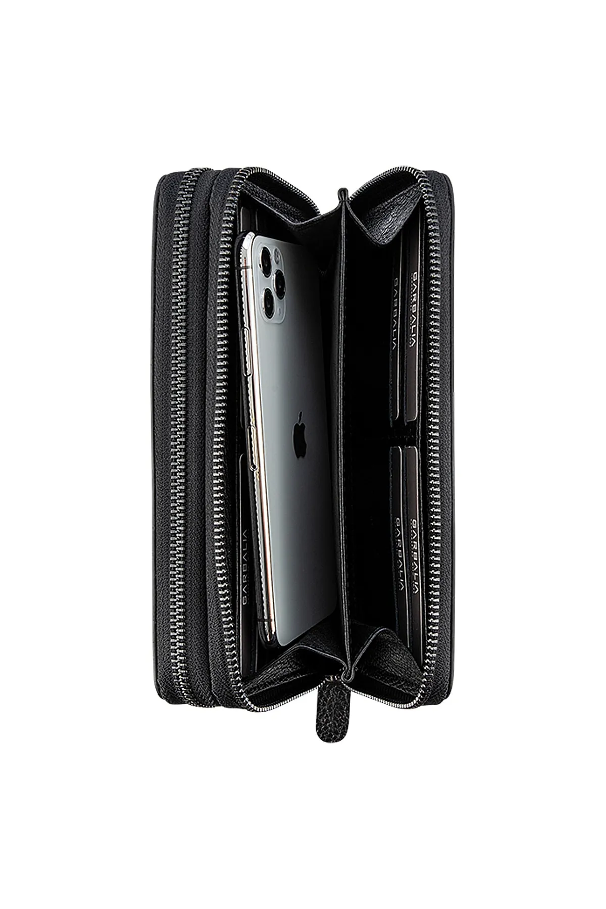 Garbalia  Orleans Handtasche aus echtem Leder, schwarz, RFID-blockierend, mit Telefonfach, Geldbörse, Kartenhalter