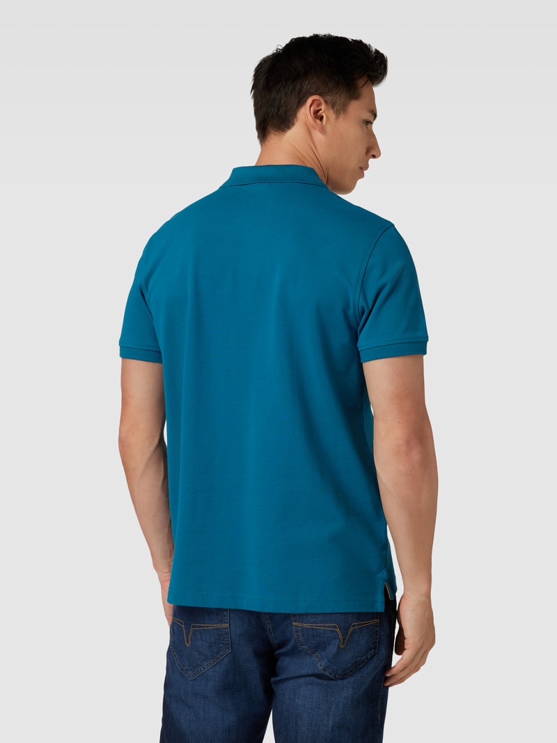 Poloshirt mit Label-Stitching in lagune