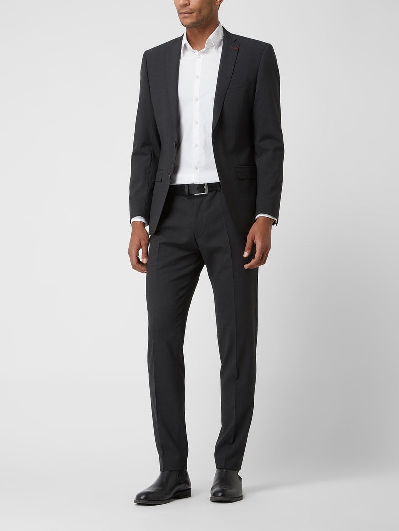 Slim Fit Anzug mit 2-Knopf-Sakko in anthrazit