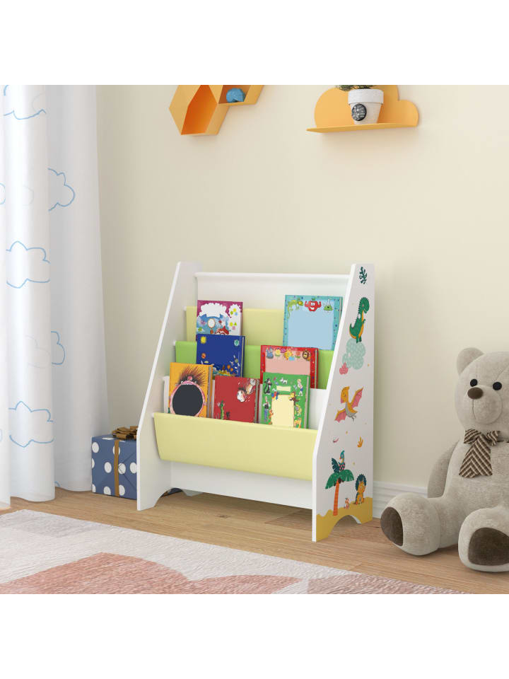 en.casa Kinderregal Fisterra in Gelb Grün (H)74cm (B)62cm (T)29cm günstig kaufen onesize
