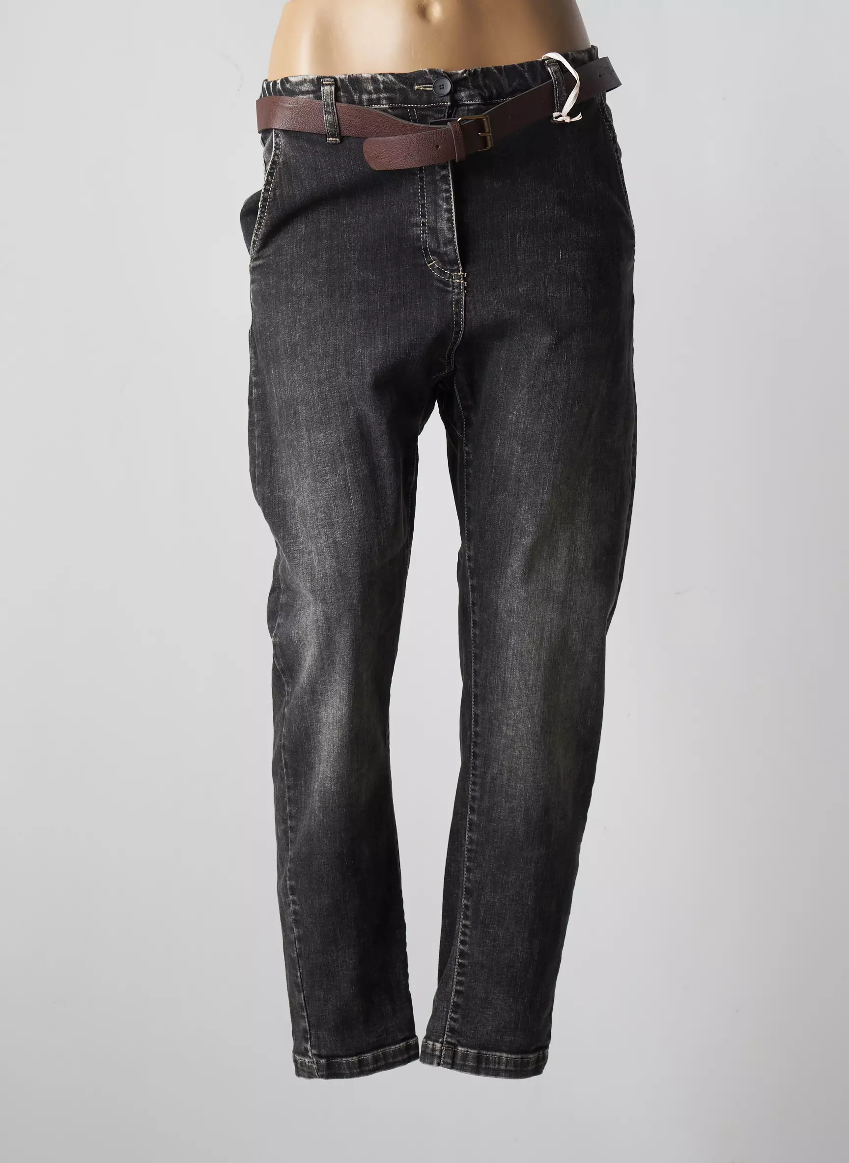 Please Jean Mom Femme couleur gris