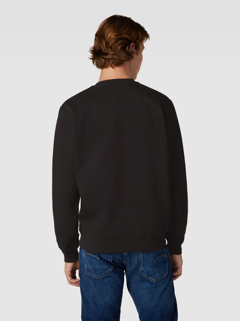 Sweatshirt mit Label-Stitching Modell 'RAW.' in schwarz