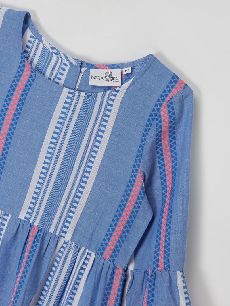 Kleid im Ethno-Look in bleu