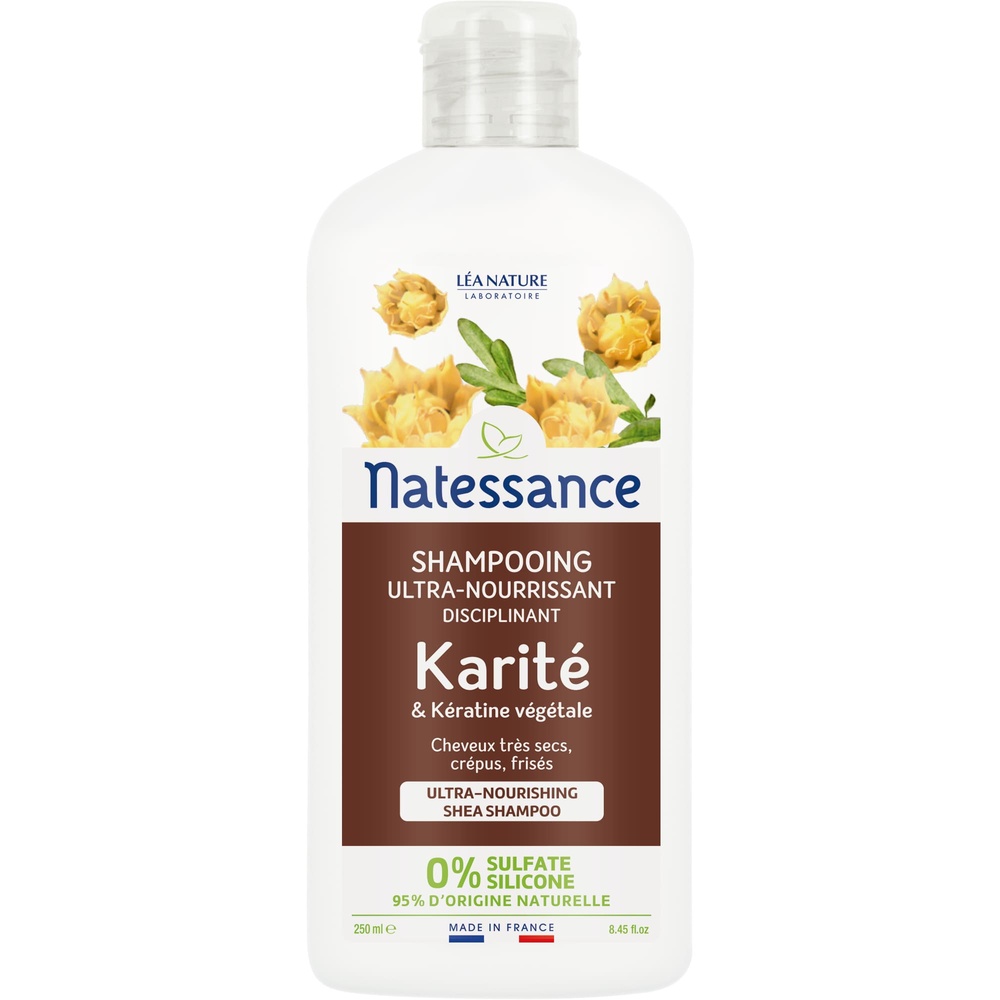 natessance Shampooing crème ultra-nourrissant - Karité & Kératine végétale Shampooing