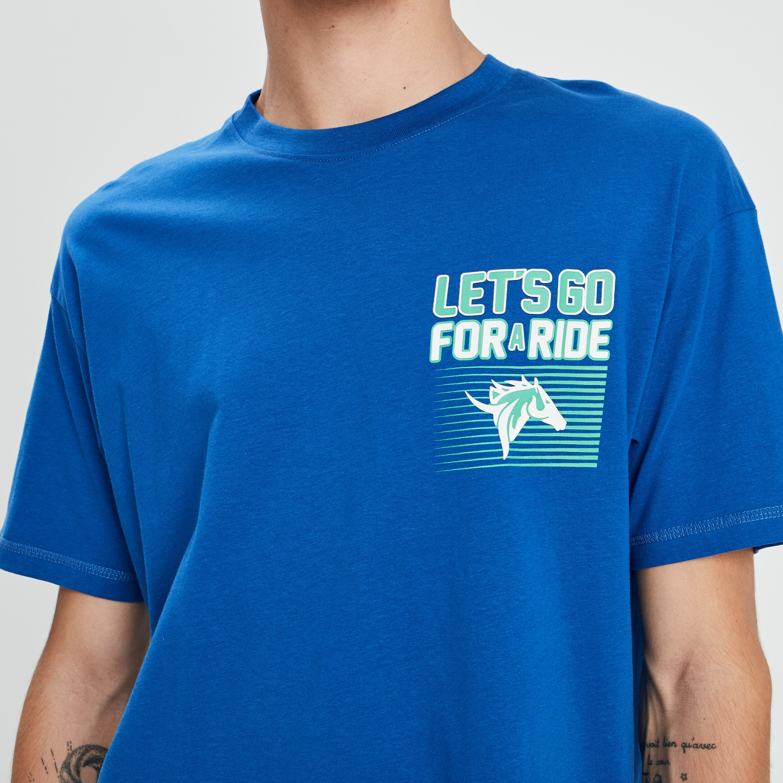 T-shirt manches courtes bleu homme | La Halle