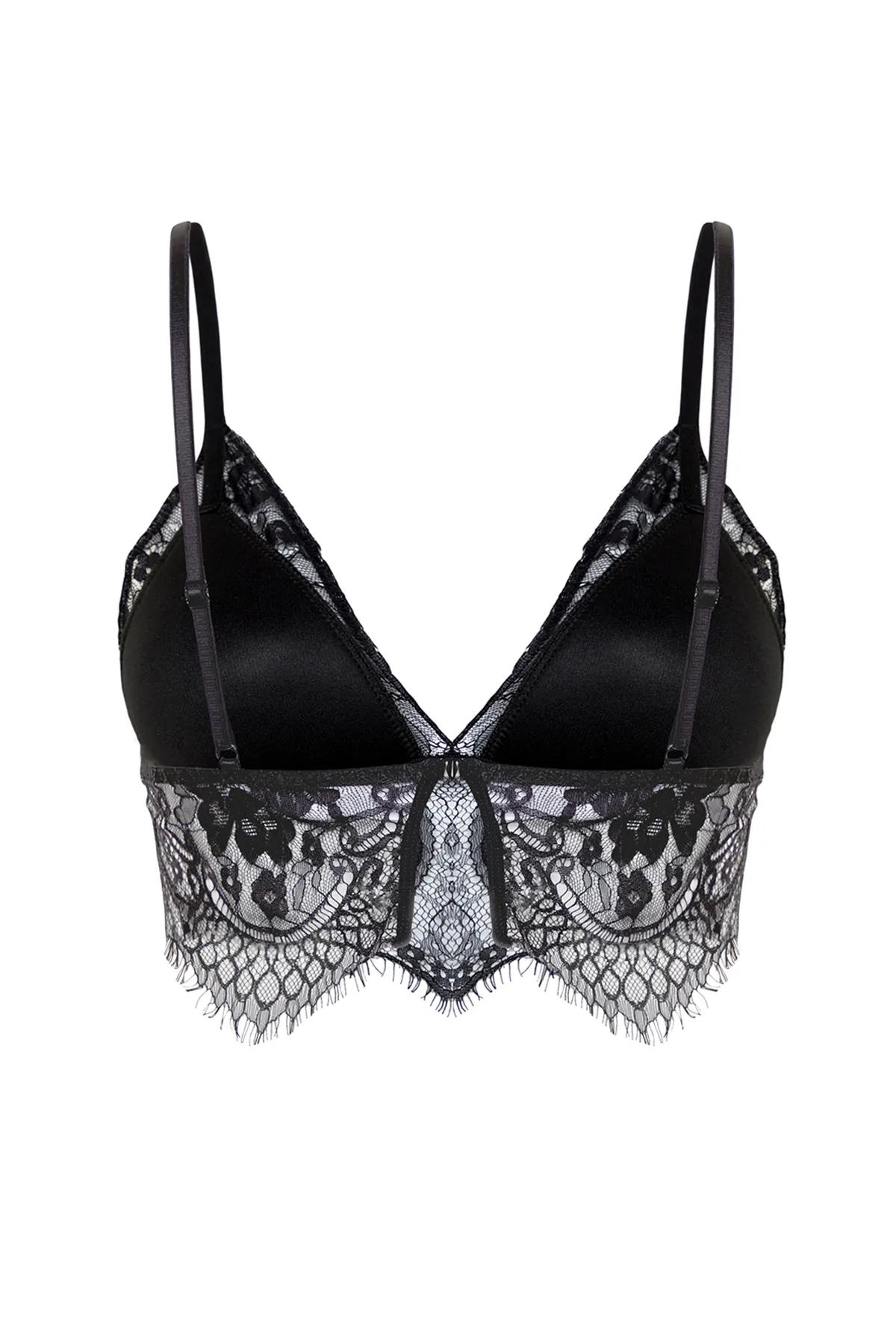Trendyol Collection  Schwarzer Spitzen-String-Träger-Bustier-Strick-BH THMSS24SU00060