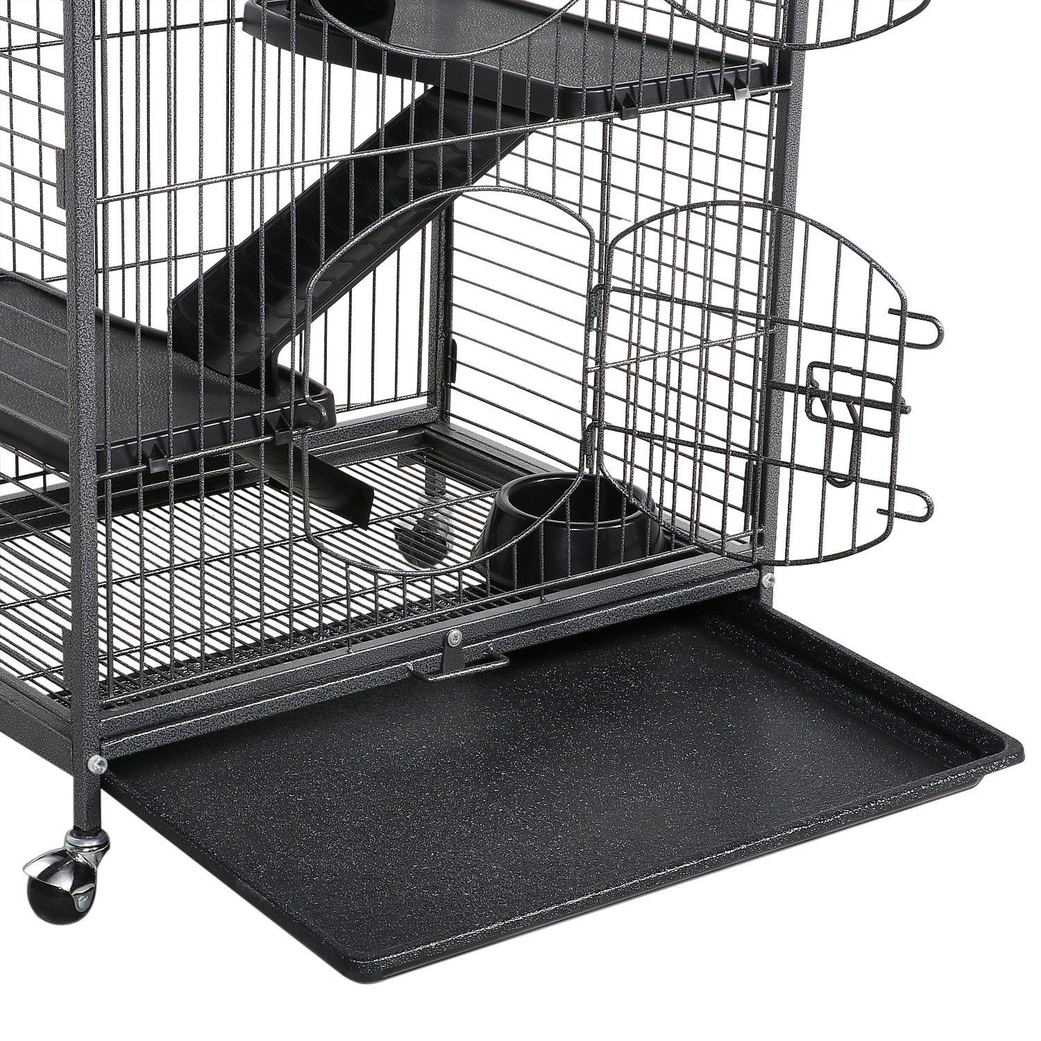 Yaheetech Kleintierkäfig, Nagervoliere Metall Hamsterkäfig Käfig mit 3 Fronttür