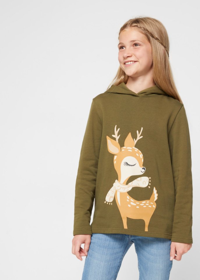 Mädchen Kapuzen-Sweatshirt aus Bio-Baumwolle