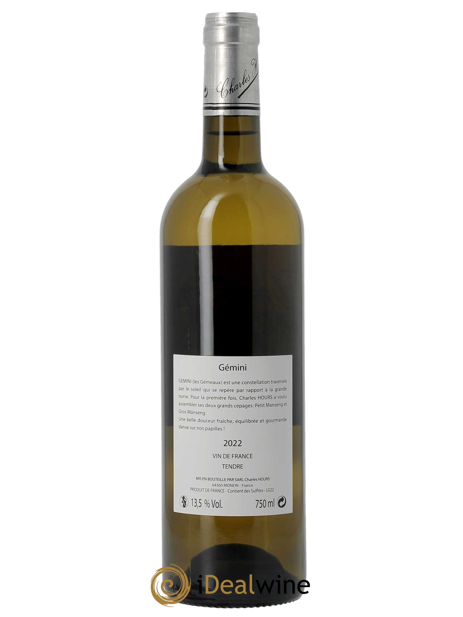 Vin de France Clos Uroulat Gemini Charles Hours  2022 - Lot de 1 Bouteille