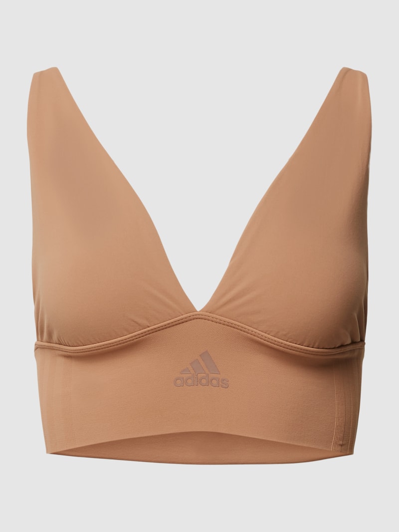 Bustier mit Logo-Print in hellbraun