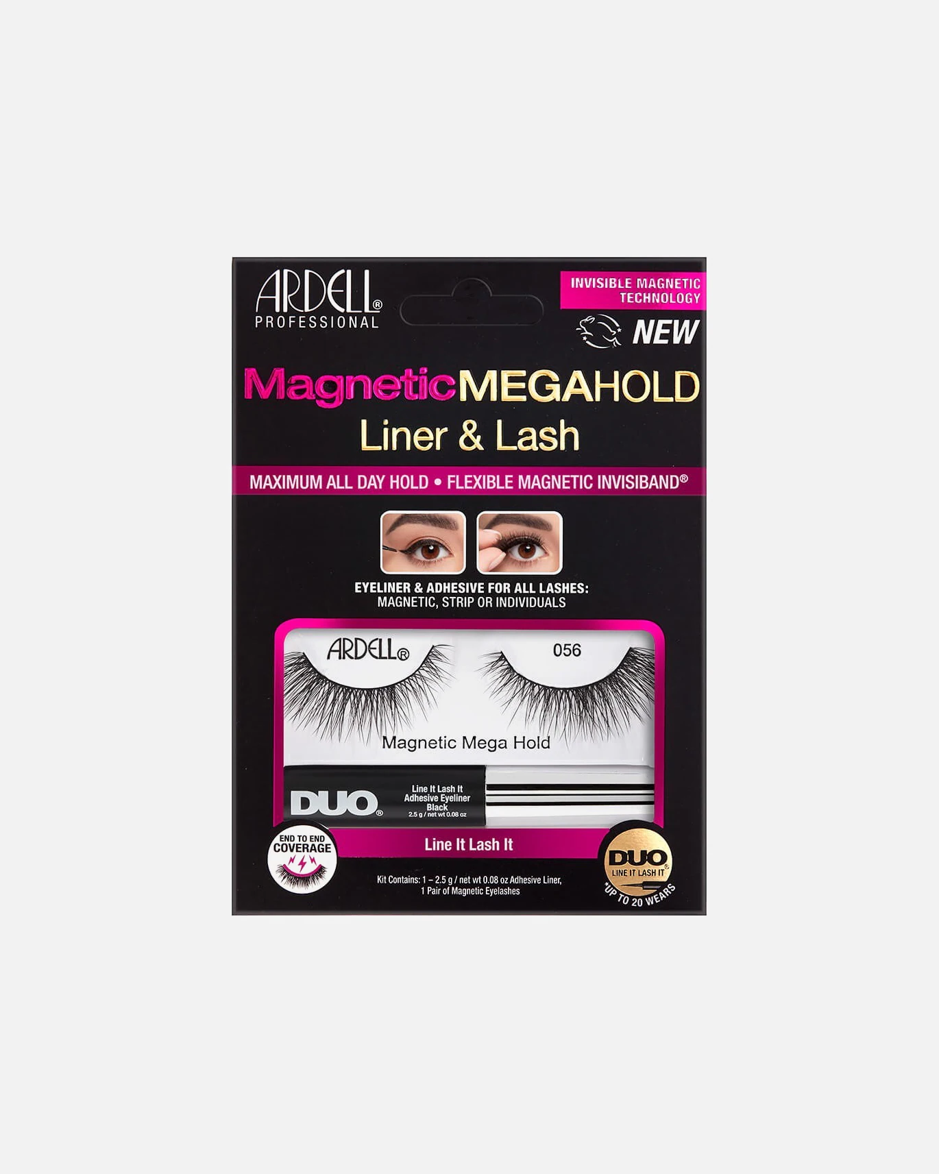 Magnetické umelé mihalnice Ardell MegaHold 056 Ardell and Glue Eyeliner Duo