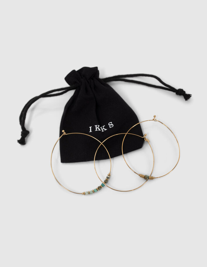 Bracelets joncs fins décor perles Femme