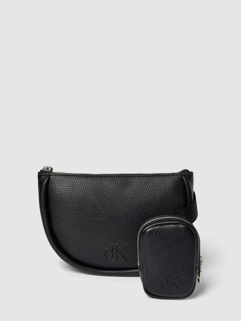 Bauchtasche mit Logo-Detail Modell 'CONNECTED' in black