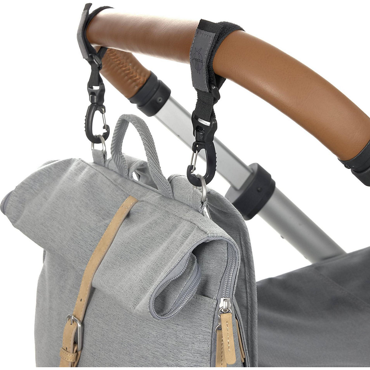 Wickelrucksack Rolltop grey/mélange, inkl. Zubehör & Wickelunterlage